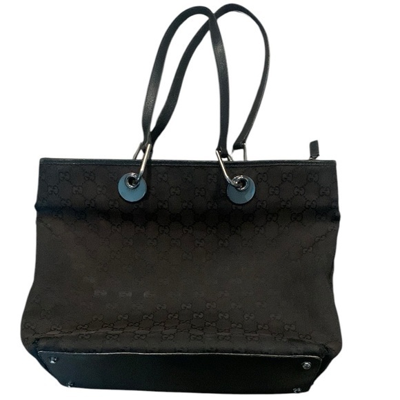 • Gucci Eclipse shoulder bag canvas and leather black - Picture 1 of 15